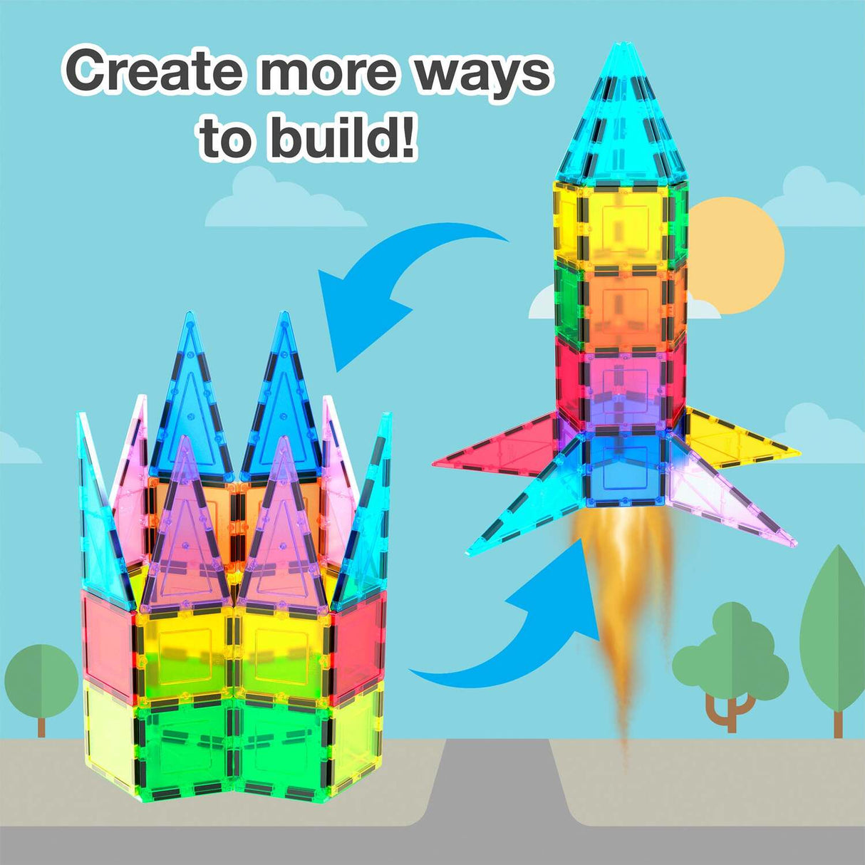 PicassoTiles 32pc Rocket Set