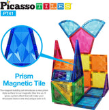 PicassoTiles 41pc Prism Magnetic Building Block Set