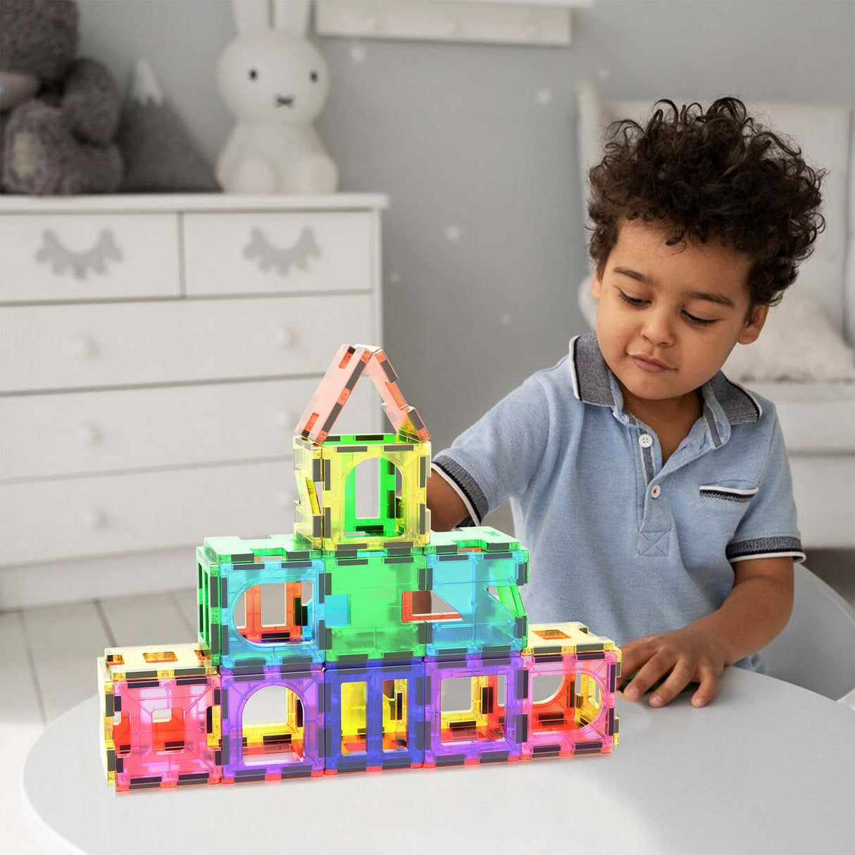 PicassoTiles 42pc Magnet Building Tiles 6 Different Shapes