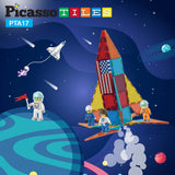 PicassoTiles 4 Piece Astronaut Character Figure Set