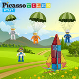 PicassoTiles 4 Piece Astronaut Character Figure Set