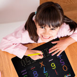 PicassoTiles Double Sided 12"x10" Letters and Numbers Magnetic Drawing Board