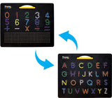 PicassoTiles Double Sided 12"x10" Letters and Numbers Magnetic Drawing Board