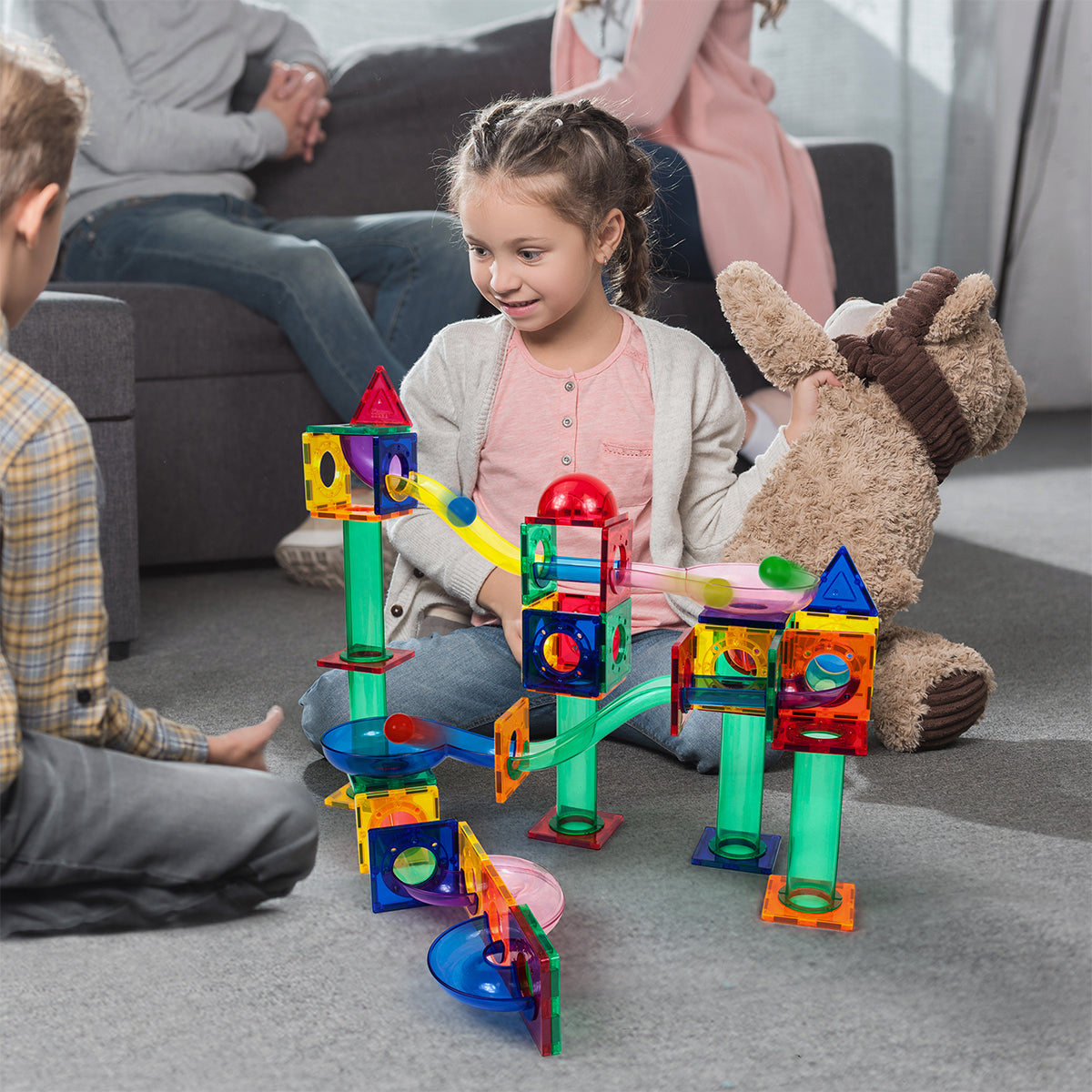 PicassoTiles 70pc Marble Run Building Blocks