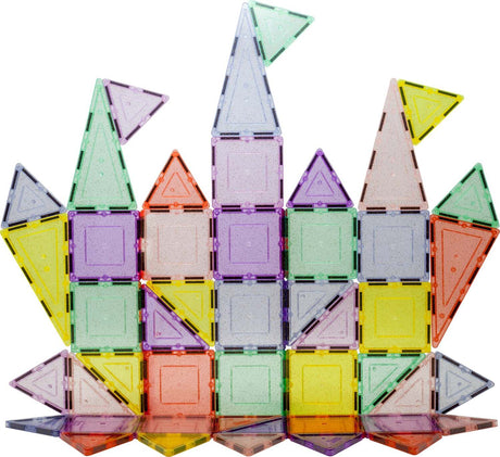 PicassoTiles Magnetic Tiles Building Set with Glitter Tiles