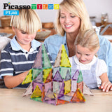 PicassoTiles Magnetic Tiles Building Set with Glitter Tiles