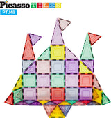 PicassoTiles Magnetic Tiles Building Set with Glitter Tiles