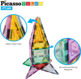 PicassoTiles Magnetic Tiles Building Set with Glitter Tiles