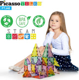 PicassoTiles Magnetic Tiles Building Set with Glitter Tiles