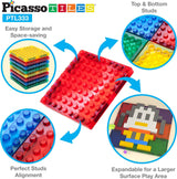 PicassoTiles 333pcs Magnetic Brick Tile and Magnetic Tile Combo Set