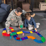 PicassoTiles Magnetic Race Car Track Building Set with Trucks