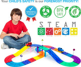 PicassoTiles Magnetic Race Car Track Building Set with Trucks