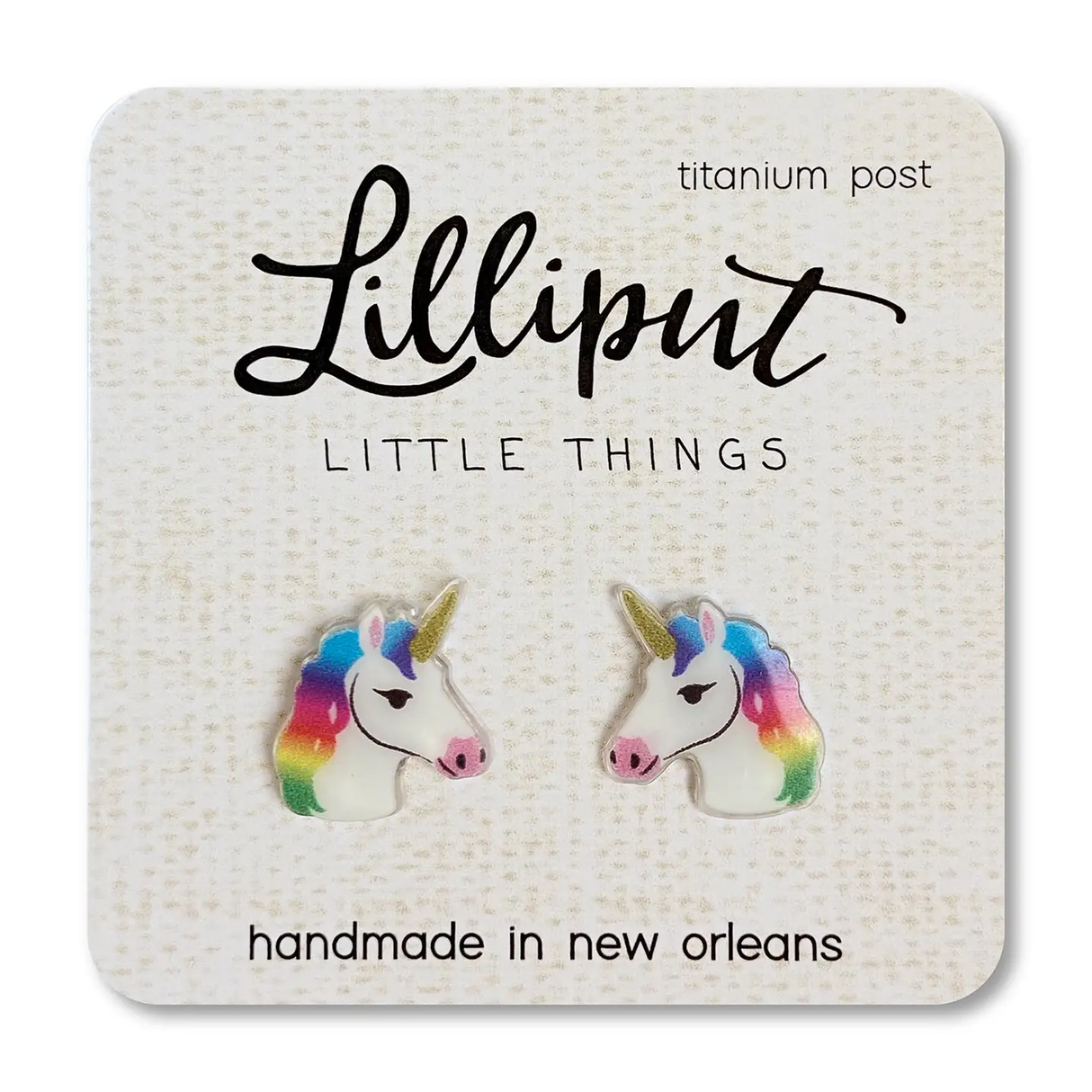 Lilliput Earrings: Rainbow Unicorn