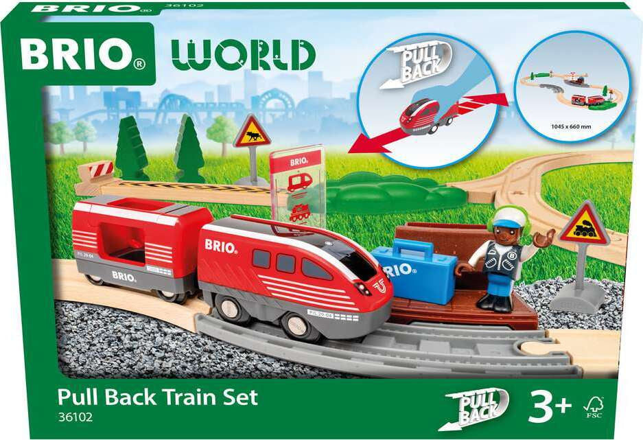 BRIO World Pull Back Train Set