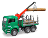 MAN Timber truck with loading crane and 3 trunks
