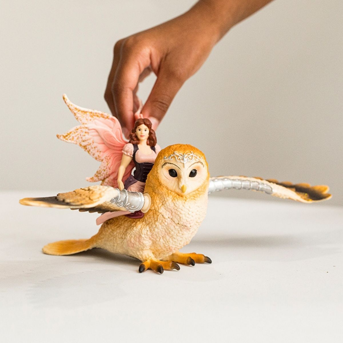 Fairy In Flight On Glam-Owl Fairy Toy Playset