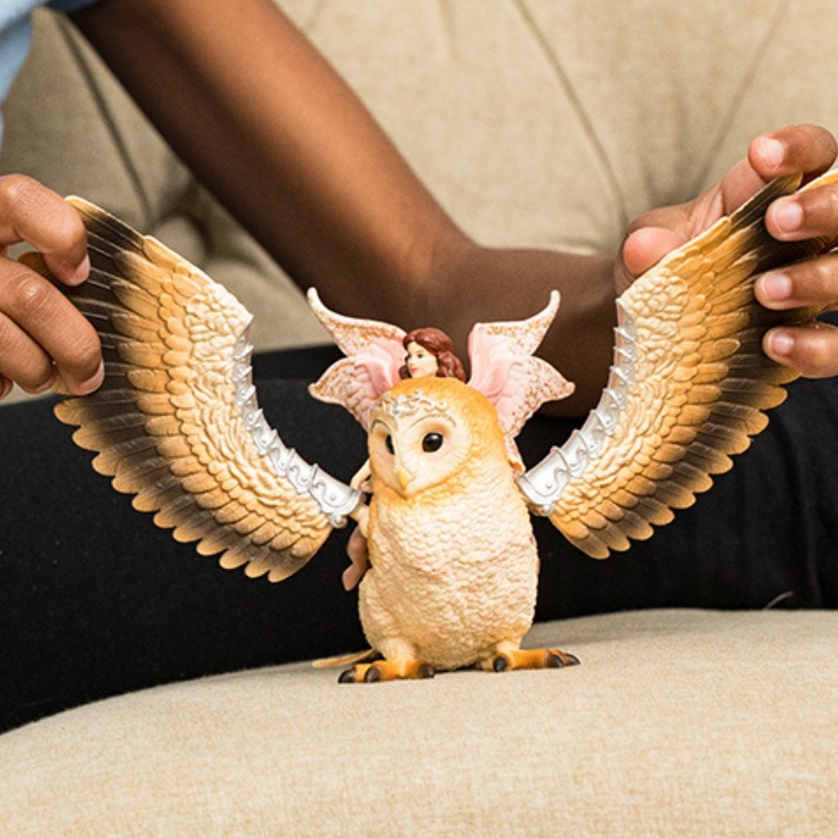Fairy In Flight On Glam-Owl Fairy Toy Playset