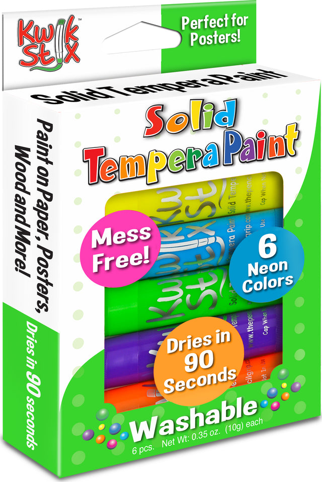 Kwikstix Tempera Paint  6 Neon Colors