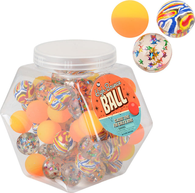 Hi Bounce Ball Assortment 1.5" 60 Pieces/ Canister