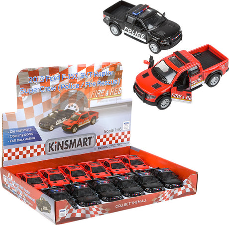 5" Die-cast Pull Back 2013 Ford F-150 Police and Fire