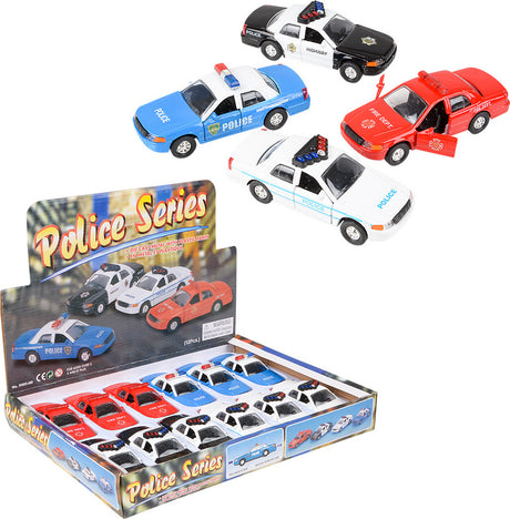 5" Die-cast Pull Back Patrol Cars 12/ Display