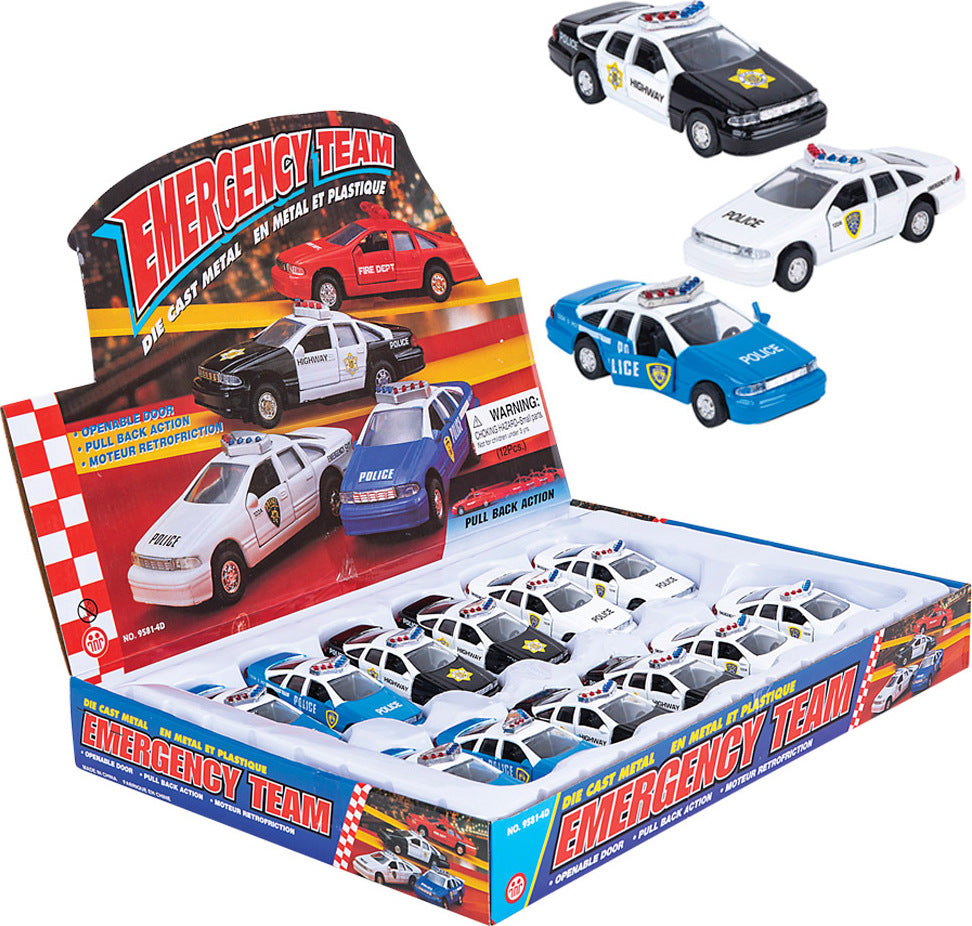 4.5" Die-cast Pull Back Police Car