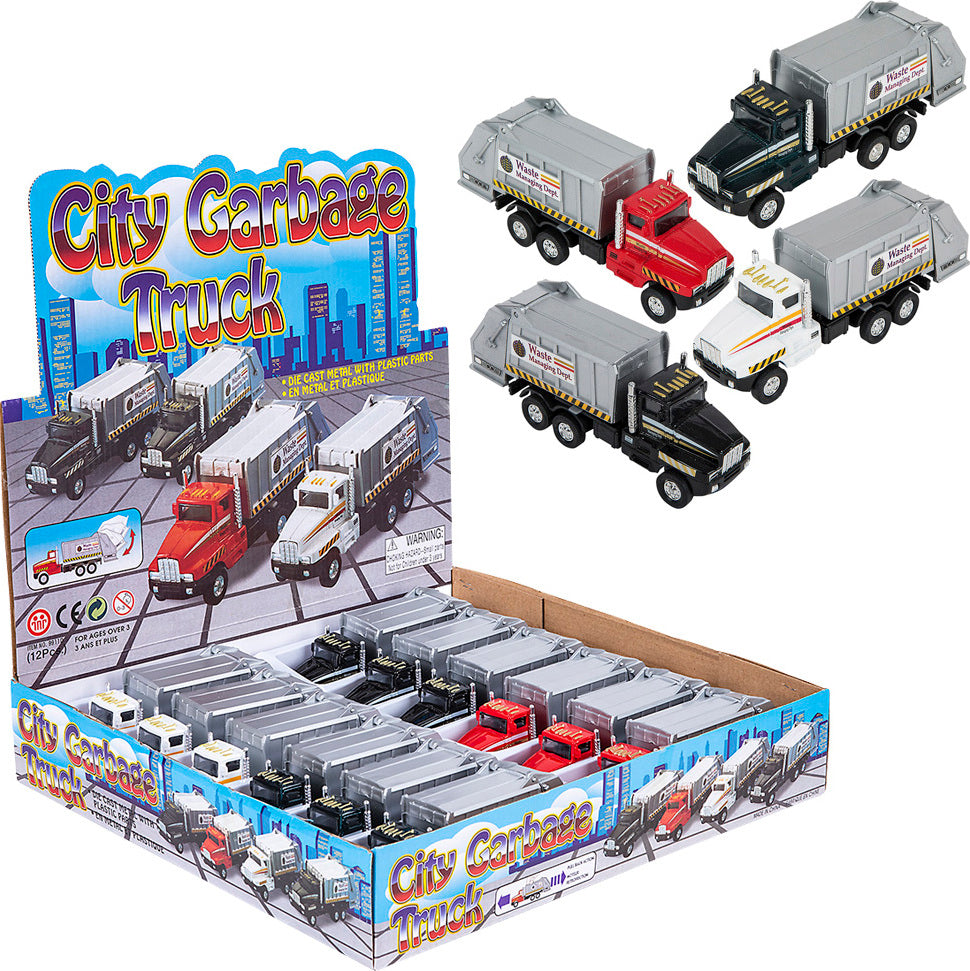 6" Die-cast Pull Back Garbage Truck