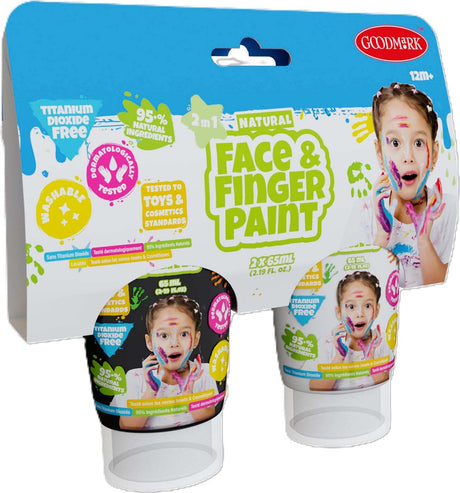 2.3oz Natural Face & Finger Paint 2-Pack (assorted)