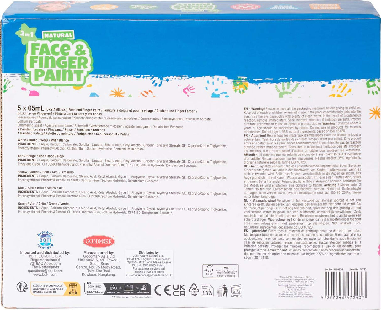 Natural Face & Finger Paint All in One Paint Set