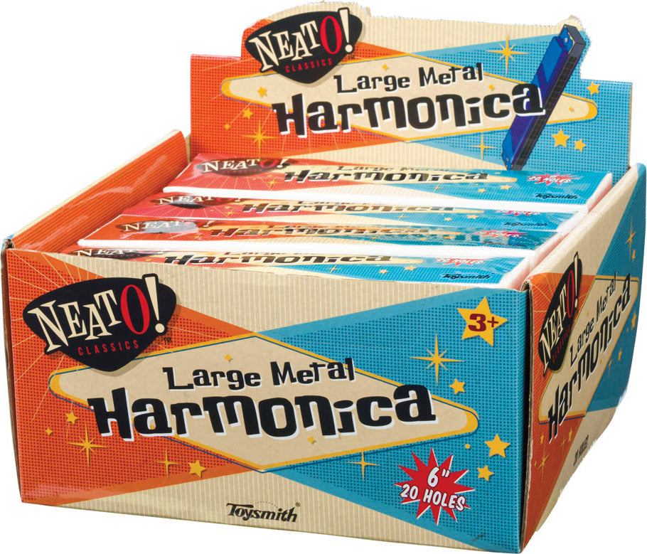 Neato! Large Metal Harmonica (Assorted Colors)