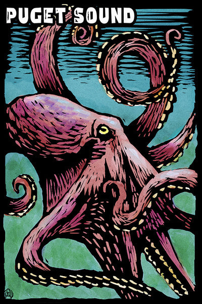 LP Magnets:  Puget Sound Octopus
