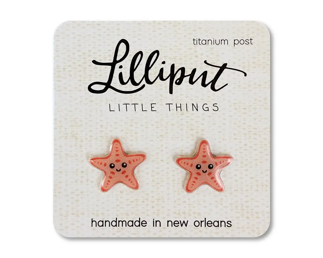Lilliput Earrings: Starfish Coral