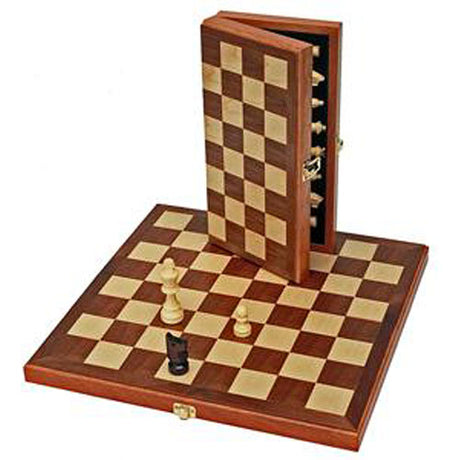 We Games 11" Wood Folding Chess Set