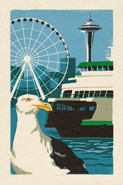 LP Magnets WOOD: Seattle/Waterfront